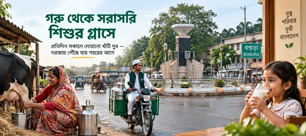 গরু থেকে সরাসরি শিশুর গ্লাসে — খাঁটি দুধ